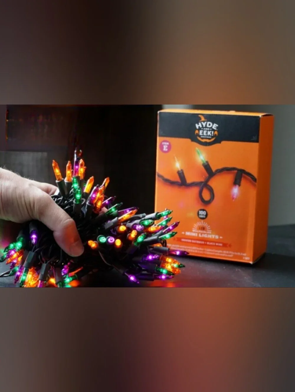 Hyde & Eek! 100ct LED Halloween Indoor Outdoor Miniature Glass String Lights New
